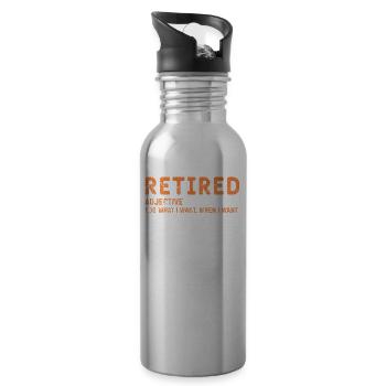 Pension pensioner gift - Gourde avec paille intégrée - argent clair - Droite