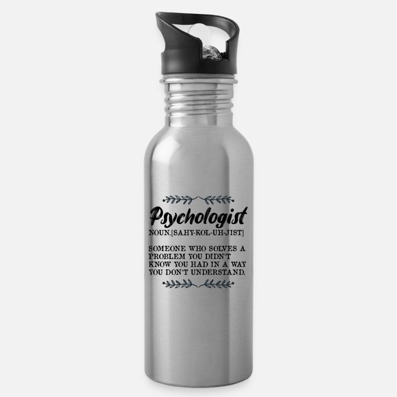 Psychologist - Lexicon - Water bottle with straw - silver