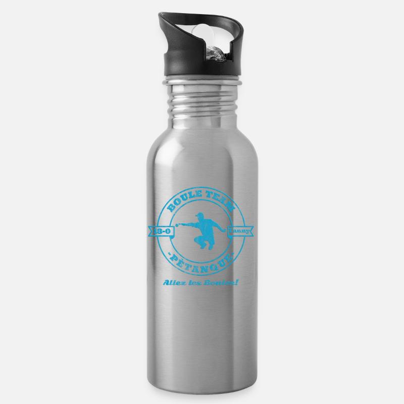 Boule Team - Trinkflasche mit integriertem Trinkhalm - Lightsilver