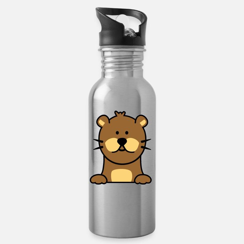 Otter - Trinkflasche mit integriertem Trinkhalm - Lightsilver