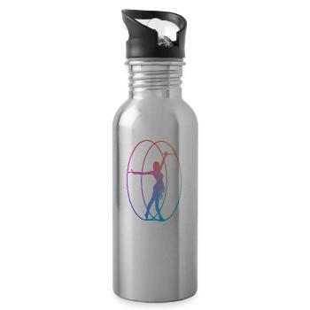 Rhönrad Turnen Rhönradturnen Rhönradturner Sport - Trinkflasche mit integriertem Trinkhalm - Lightsilver - Rechts