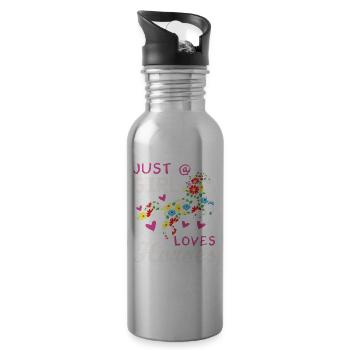 Nur ein Mädchen dass Pferde Liebt - Trinkflasche mit integriertem Trinkhalm - Lightsilver - Rechts