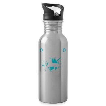 Isländer Islandpferd Voltigieren Geschenk - Trinkflasche mit integriertem Trinkhalm - Lightsilver - Rechts