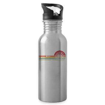 Darts Retro Víntage Dart Bullseye - Water bottle with straw - silver - Right