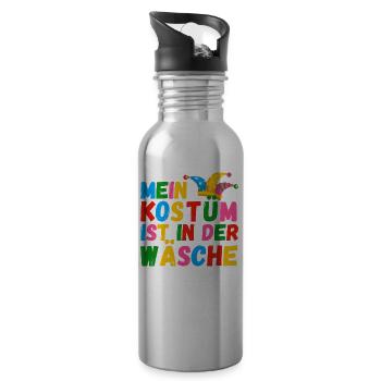 Mein Kostüm ist in der Wäsche Witziger Spruch - Trinkflasche mit integriertem Trinkhalm - Lightsilver - Rechts