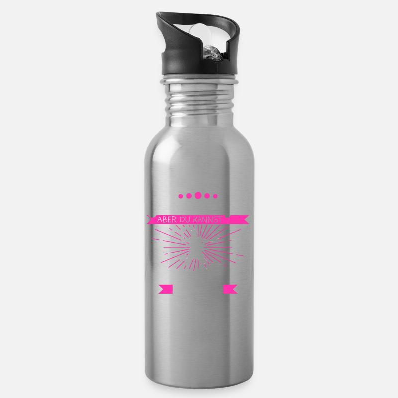 Handball Mädchen Handballerin Spruch Geschenk - Trinkflasche mit integriertem Trinkhalm - Lightsilver
