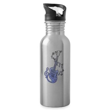 Guitar music notes - Water bottle with straw - silver - Right