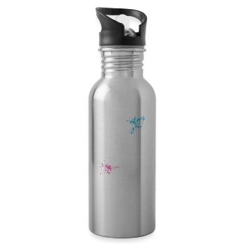 Musiknote Violinschlüssel Musiker Geschenk - Trinkflasche mit integriertem Trinkhalm - Lightsilver - Rechts