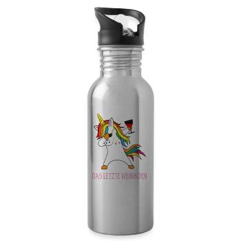 The last Weinhorn unicorn - Water bottle with straw - silver - Right