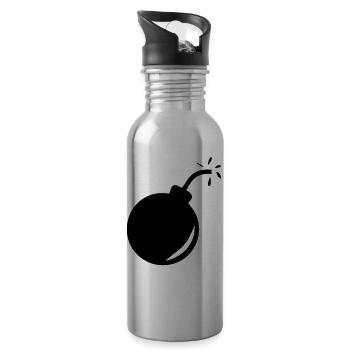 bomb 1 - Water bottle with straw - silver - Right