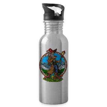 Champignons magiques Hippie Chaman - Gourde avec paille intégrée - argent clair - Droite