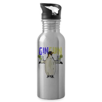 Ginguin - Trinkflasche mit integriertem Trinkhalm - Lightsilver - Rechts