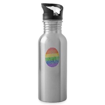 LGBT Gay Pride gay gay gift - Water bottle with straw - silver - Right