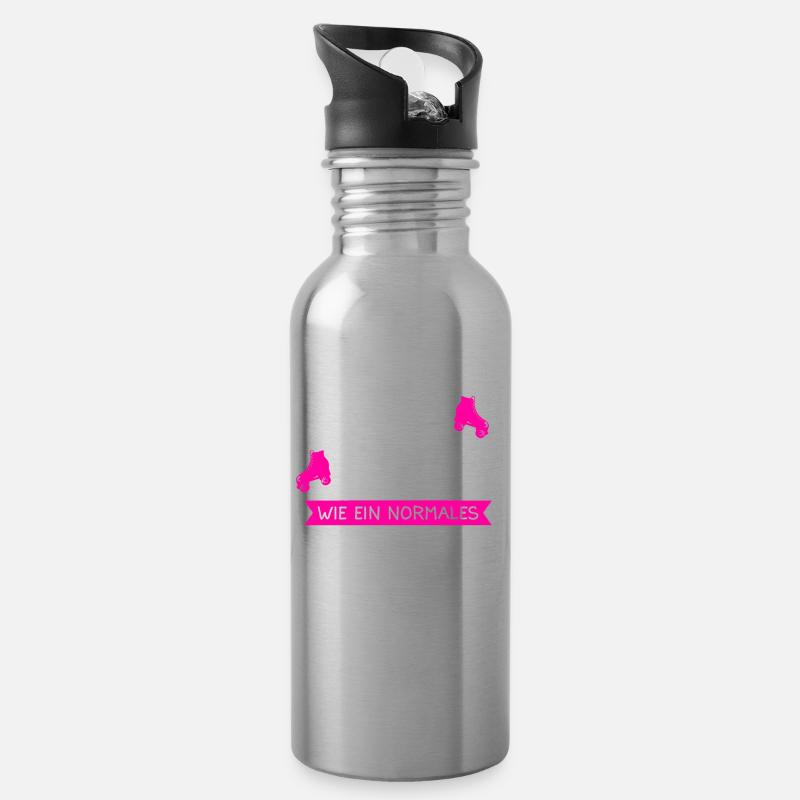 Rollschuh Rollschuhe Rollkunstlauf Geschenk - Trinkflasche mit integriertem Trinkhalm - Lightsilver
