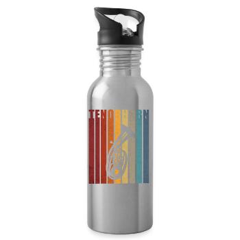 Tenorhorn Tenor Horn Tenorhornist Geschenk - Trinkflasche mit integriertem Trinkhalm - Lightsilver - Rechts