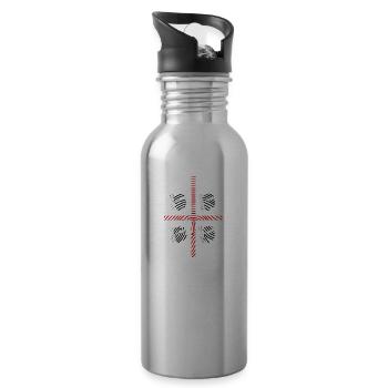 Sardinien Korsika Sardegna Insel Geschenk - Trinkflasche mit integriertem Trinkhalm - Lightsilver - Rechts