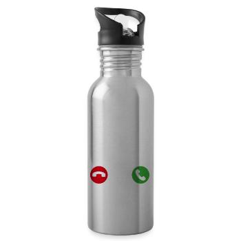 Basketball ruft an - Trinkflasche mit integriertem Trinkhalm - Lightsilver - Rechts