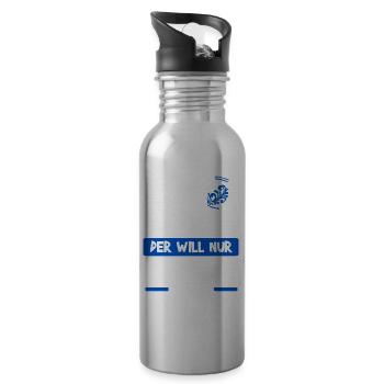 Ebbelwoi Apfelwein Frankfurt am Main Geschenk - Trinkflasche mit integriertem Trinkhalm - Lightsilver - Rechts