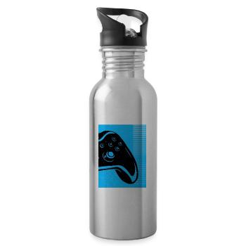 Gamer Player 2 - Water bottle with straw - silver - Right