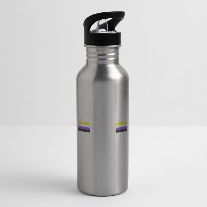 Non Binary Non-Gender Non-Binary Flag Gift Water bottle with straw