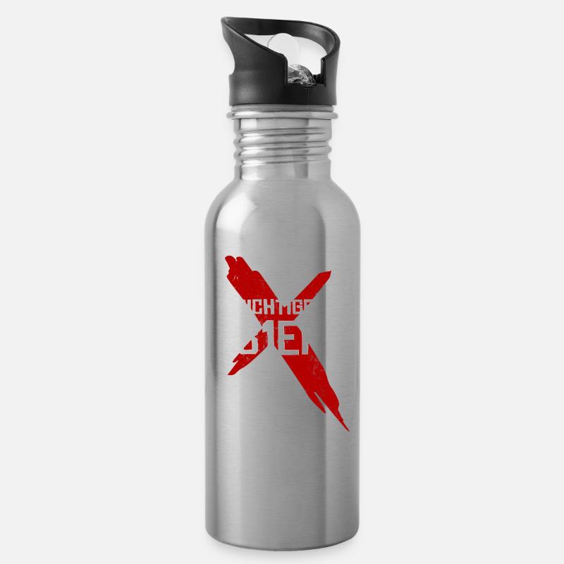 Richtiger 31er - Trinkflasche mit integriertem Trinkhalm - Lightsilver