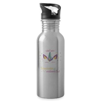 Tanzen Tänzer Tänzerin Spruch Tanzsport Ballett - Trinkflasche mit integriertem Trinkhalm - Lightsilver - Rechts