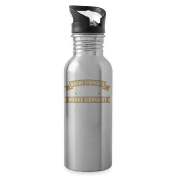 Sachsen Sachse Sächsin Bundesland Heimat Spruch - Trinkflasche mit integriertem Trinkhalm - Lightsilver - Rechts