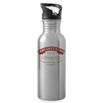 Minigolf Golf Golfer Minigolfer Sport Spruch - Trinkflasche mit integriertem Trinkhalm - Lightsilver - Rechts