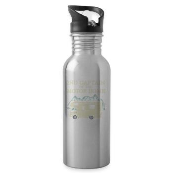Camping Van Camper Mobile Home - Water bottle with straw - silver - Right