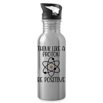 Pensez comme un proton Soyez positif - Gourde avec paille intégrée - argent clair - Droite