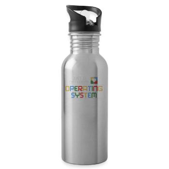 Autism Awareness Neurodiversity Autistic - Water bottle with straw - silver - Right