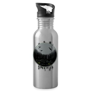 shinrin yoku wald meditation natur yoga waldbaden - Trinkflasche mit integriertem Trinkhalm - Lightsilver - Rechts