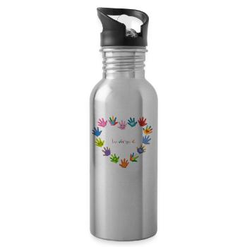 Ergotherapie Ergotherapeutin Ergotherapeut - Trinkflasche mit integriertem Trinkhalm - Lightsilver - Rechts