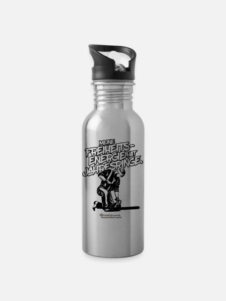 Holzfäller Freiheitsenergie hat Jahresringe - Trinkflasche mit integriertem Trinkhalm - Lightsilver