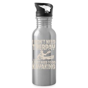 Kayak Kayaking Paddle Kayaker Kayaker - Water bottle with straw - silver - Right