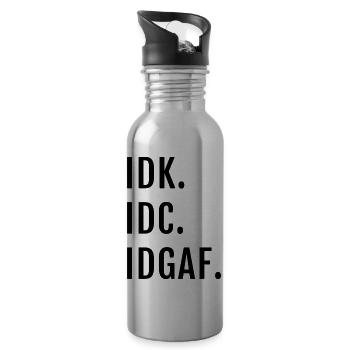 IDK IDC IDGAF Offensive - Water bottle with straw - silver - Right