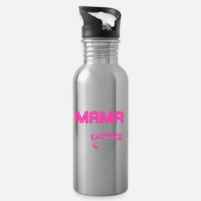 Breastfeeding Mom Mama Normalized Awareness - Water bottle with straw - silver
