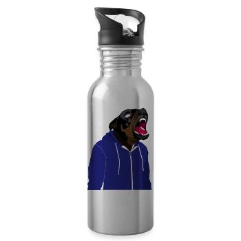 Rottweiler en sweat - Gourde avec paille intégrée - argent clair - Droite