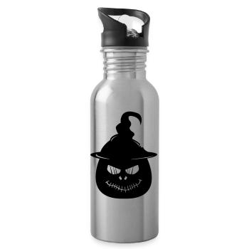 Kürbis Face - Trinkflasche mit integriertem Trinkhalm - Lightsilver - Rechts
