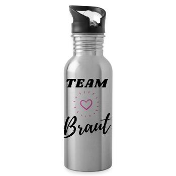team braut shine - Trinkflasche mit integriertem Trinkhalm - Lightsilver - Rechts