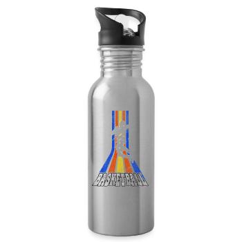 Basketball Basketballspieler Dunking Vintage Retro - Trinkflasche mit integriertem Trinkhalm - Lightsilver - Rechts
