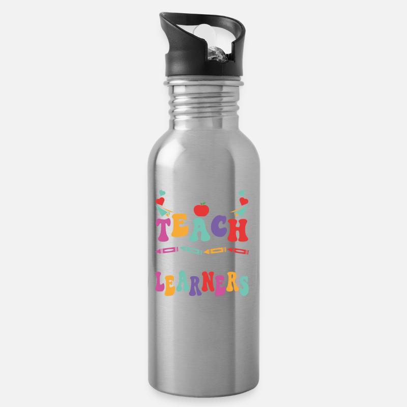 ESL Professeur d’anglais multilingue pour - Gourde avec paille intégrée - argent clair