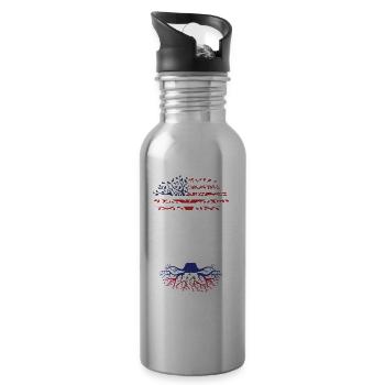 Né haïtien haïtien américain USA - Gourde avec paille intégrée - argent clair - Droite