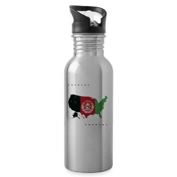 Geboren in Afghanistan Afghanistan Amerikaner USA - Trinkflasche mit integriertem Trinkhalm - Lightsilver - Rechts