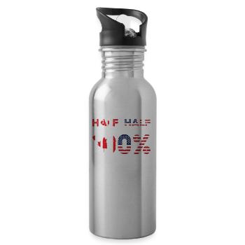 Geboren Kanada Kanada Amerikanisch USA - Trinkflasche mit integriertem Trinkhalm - Lightsilver - Rechts