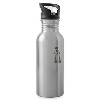 Roboter Künstliche Intelligenz Maschine - Trinkflasche mit integriertem Trinkhalm - Lightsilver - Rechts