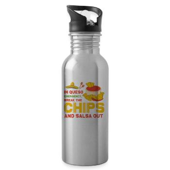 Cinco De Mayo Mexican Mexico Fiesta Drinking Party - Water bottle with straw - silver - Right