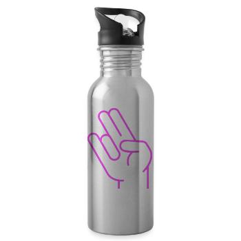 Shocker Hand Tuning Two in the pink one in stink - Trinkflasche mit integriertem Trinkhalm - Lightsilver - Rechts