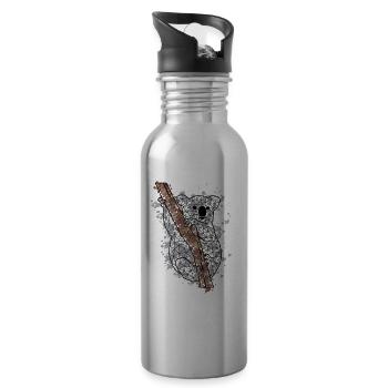 Koalaa GeomeTRIX bunt - Trinkflasche mit integriertem Trinkhalm - Lightsilver - Rechts