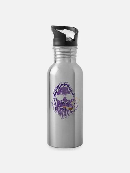 Zigarre Rauchen Zigarren Raucher - Trinkflasche mit integriertem Trinkhalm - Lightsilver